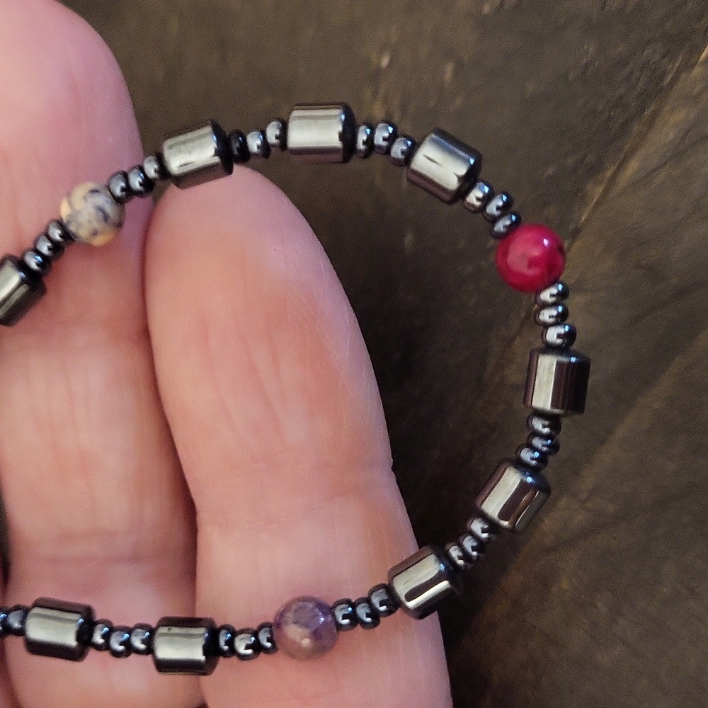 Hemalite Gemstone Beaded Necklace